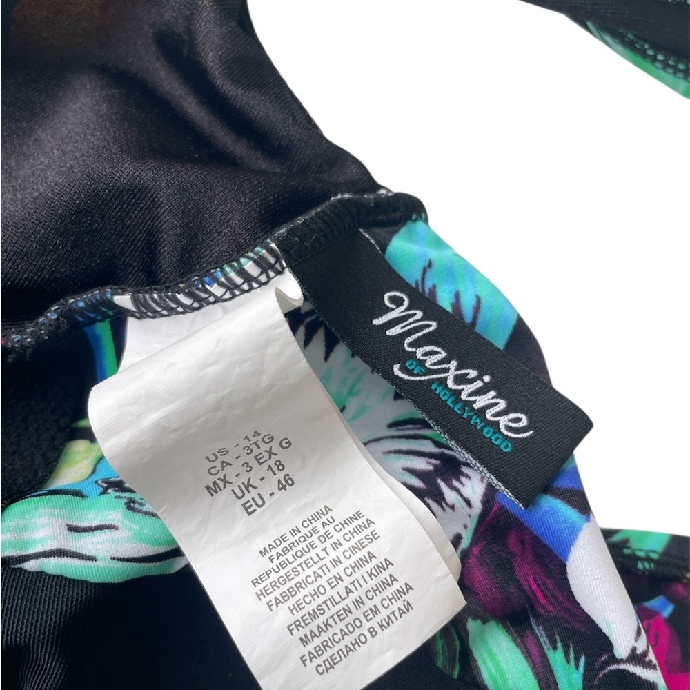 Maxine Of Hollywood Floral Swimsuit One Piece Slimming Rushing Padding Woman 14 - Picture 2 of 3
